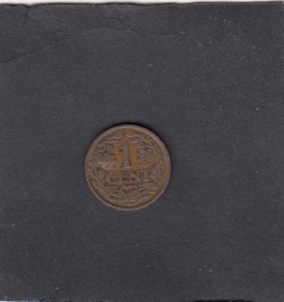 Beschrijving: 1 Cent WILHELMINA 